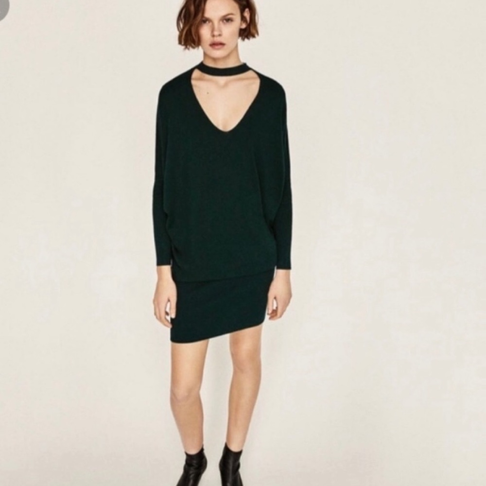 Zara sweater dress with choker